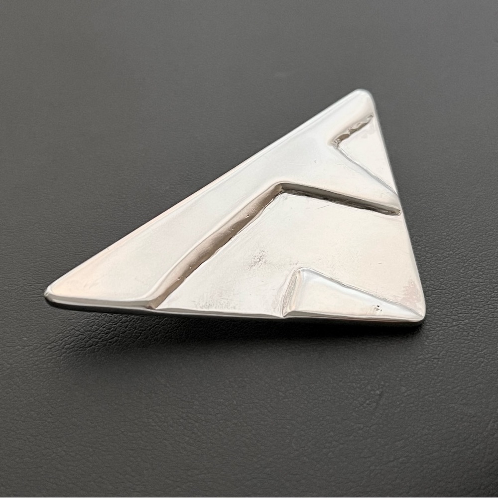 Antique late Art Deco early Modernist transition period sterling silver brooch - Picture 2 of 6
